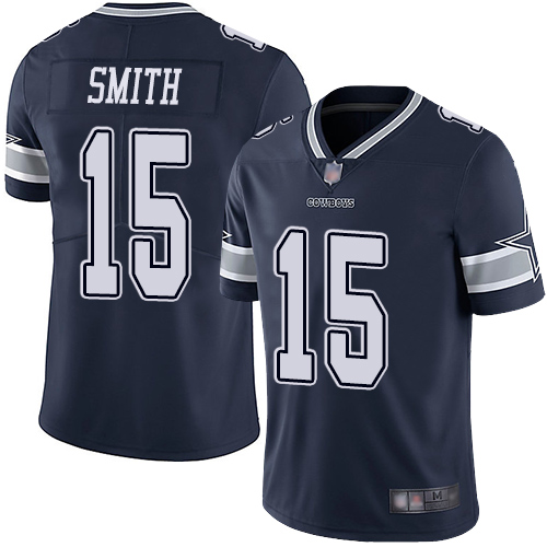 Men Dallas Cowboys Limited Navy Blue Devin Smith Home #15 Vapor Untouchable NFL Jersey